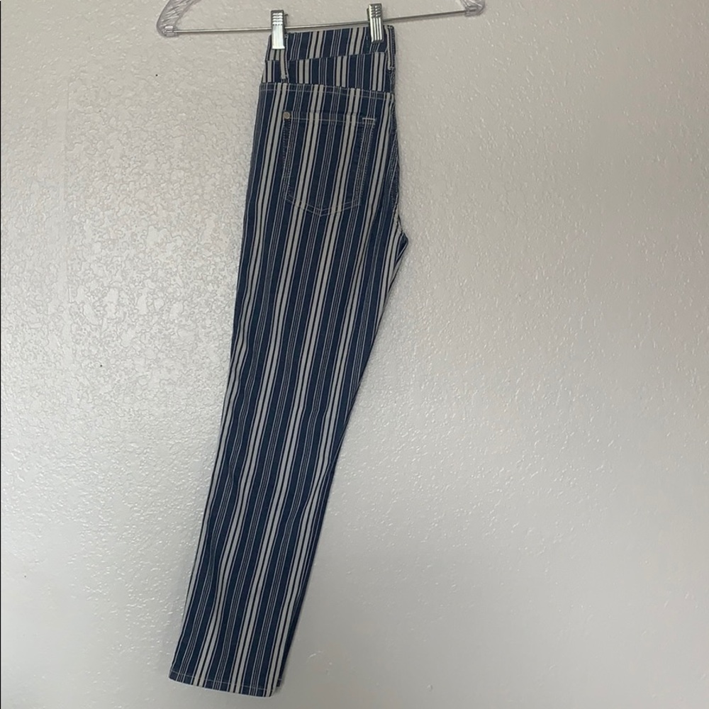 7 For All Mankind Pinstriped Capri Jeans — Size 24